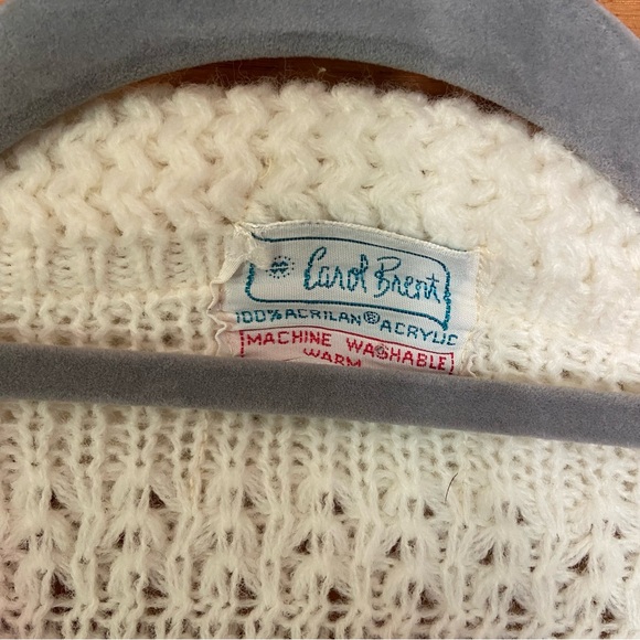 Vintage 60s Carol Brent cream button front longline cardigan sweater - Picture 6 of 6